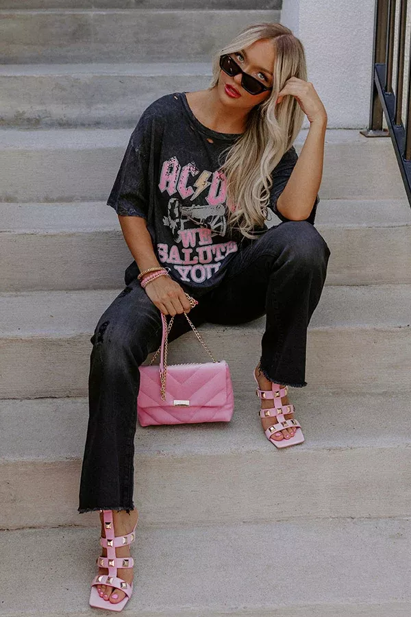 AC /DC We Salute You Distressed Graphic Tee