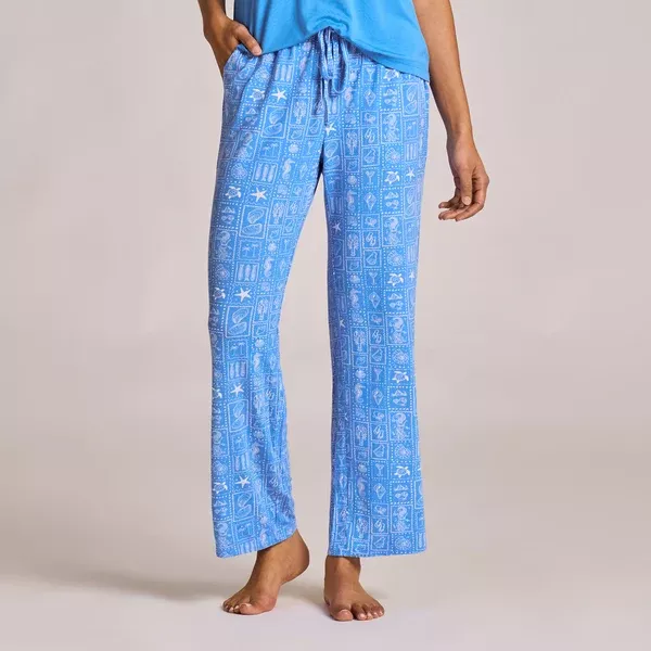 Women's Coastal Stamp Pattern Lightweight Sleep Pant